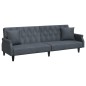 vidaXL Sofá cama 2 plazas y almohadas taburete terciopelo gris oscuro vidaXL Sofá cama 2 plazas y almohadas taburete terciopelo gris oscuro