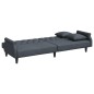 vidaXL Sofá cama 2 plazas y almohadas taburete terciopelo gris oscuro vidaXL Sofá cama 2 plazas y almohadas taburete terciopelo gris oscuro
