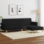 vidaXL Sofá cama de 2 plazas con taburete tela negro vidaXL Sofá cama de 2 plazas con taburete tela negro