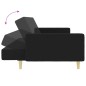 vidaXL Sofá cama de 2 plazas con taburete tela negro vidaXL Sofá cama de 2 plazas con taburete tela negro