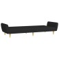 vidaXL Sofá cama de 2 plazas con taburete tela negro vidaXL Sofá cama de 2 plazas con taburete tela negro