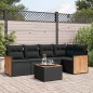 vidaXL Set de sofás de jardín 6 piezas y cojines ratán sintético negro vidaXL Set de sofás de jardín 6 piezas y cojines ratán sintético negro