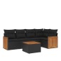 vidaXL Set de sofás de jardín 6 piezas y cojines ratán sintético negro vidaXL Set de sofás de jardín 6 piezas y cojines ratán sintético negro
