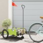vidaXL Remolque para bicicletas hierro y tela Oxford verde