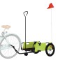 vidaXL Remolque para bicicletas hierro y tela Oxford verde