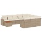 vidaXL Set de sofás de jardín 11pzas con cojines ratán sintético beige vidaXL Set de sofás de jardín 11pzas con cojines ratán sintético beige