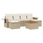 vidaXL Set sofás de jardín 7 piezas y cojines ratán sintético beige vidaXL Set sofás de jardín 7 piezas y cojines ratán sintético beige