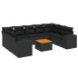 vidaXL Set de sofás de jardín 10 pzas cojines ratán sintético negro vidaXL Set de sofás de jardín 10 pzas cojines ratán sintético negro