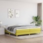 vidaXL Cama box spring con colchón tela verde 200x200 cm