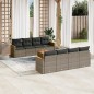 vidaXL Set de muebles de jardín 9 pzas y cojines ratán sintético gris vidaXL Set de muebles de jardín 9 pzas y cojines ratán sintético gris