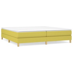 vidaXL Cama box spring con colchón tela verde 200x200 cm
