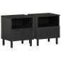 vidaXL Mesitas de noche 2 uds madera maciza de mango negro 40x33x46 cm vidaXL Mesitas de noche 2 uds madera maciza de mango negro 40x33x46 cm