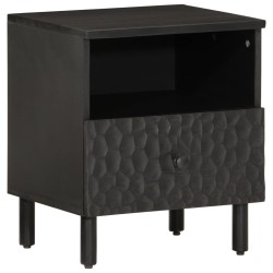 vidaXL Mesitas de noche 2 uds madera maciza de mango negro 40x33x46 cm