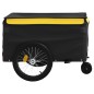 vidaXL Remolque para bicicleta hierro negro y amarillo 45 kg