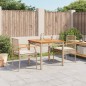 vidaXL Set comedor de jardín 3 pzas con cojines ratán sintético beige vidaXL Set comedor de jardín 3 pzas con cojines ratán sintético beige