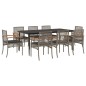 vidaXL Set comedor jardín 9 pzas y cojines ratán sintético gris vidaXL Set comedor jardín 9 pzas y cojines ratán sintético gris