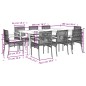 vidaXL Set comedor jardín 9 pzas y cojines ratán sintético gris vidaXL Set comedor jardín 9 pzas y cojines ratán sintético gris