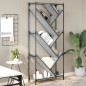 vidaXL Estantería madera ingeniería y metal gris Sonoma 79x30x180 cm vidaXL Estantería madera ingeniería y metal gris Sonoma 79x30x180 cm