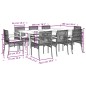 vidaXL Set de comedor de jardín 9 pzas y cojines ratán sintético negro vidaXL Set de comedor de jardín 9 pzas y cojines ratán sintético negro