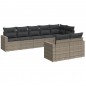 vidaXL Set de sofás de jardín 8 pzas y cojines ratán sintético gris vidaXL Set de sofás de jardín 8 pzas y cojines ratán sintético gris