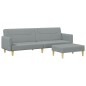 vidaXL Sofá cama de 2 plazas con taburete tela gris claro vidaXL Sofá cama de 2 plazas con taburete tela gris claro
