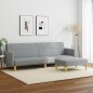 vidaXL Sofá cama de 2 plazas con taburete tela gris claro vidaXL Sofá cama de 2 plazas con taburete tela gris claro