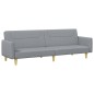 vidaXL Sofá cama de 2 plazas con taburete tela gris claro vidaXL Sofá cama de 2 plazas con taburete tela gris claro