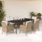 vidaXL Set comedor de jardín 7 pzas con cojines ratán sintético beige vidaXL Set comedor de jardín 7 pzas con cojines ratán sintético beige