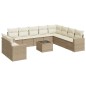 vidaXL Set de sofás de jardín 11pzas con cojines ratán sintético beige vidaXL Set de sofás de jardín 11pzas con cojines ratán sintético beige