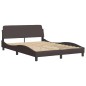 vidaXL Estructura de cama con cabecero de tela marrón 140x200 cm vidaXL Estructura de cama con cabecero de tela marrón 140x200 cm