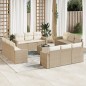 vidaXL Set sofás de jardín con cojines 13 pzas ratán sintético beige vidaXL Set sofás de jardín con cojines 13 pzas ratán sintético beige