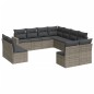vidaXL Set de sofás de jardín 11 pzas y cojines ratán sintético gris vidaXL Set de sofás de jardín 11 pzas y cojines ratán sintético gris