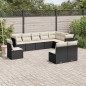 vidaXL Set de sofás de jardín 10 pzas cojines ratán sintético negro vidaXL Set de sofás de jardín 10 pzas cojines ratán sintético negro