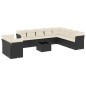 vidaXL Set de sofás de jardín 11 pzas y cojines ratán sintético negro vidaXL Set de sofás de jardín 11 pzas y cojines ratán sintético negro