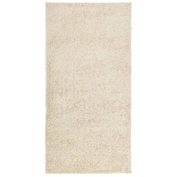 vidaXL Alfombra de pelo largo moderna dorado 100x200 cm
