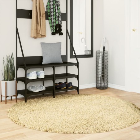 vidaXL Alfombra de pelo largo moderna dorado Ø 160 cm