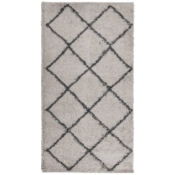 vidaXL Alfombra de pelo largo moderna beige y gris antracita 60x110 cm