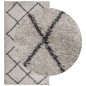 vidaXL Alfombra de pelo largo moderna beige y gris antracita 60x110 cm vidaXL Alfombra de pelo largo moderna beige y gris antracita 60x110 cm