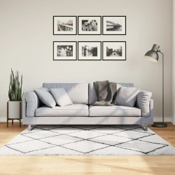 vidaXL Alfombra de pelo largo moderna crema y negro 160x160 cm