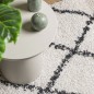 vidaXL Alfombra de pelo largo moderna crema y negro 160x160 cm vidaXL Alfombra de pelo largo moderna crema y negro 160x160 cm