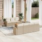 vidaXL Juego de sofás de jardín con cojines beige 8 pzas ratán PE