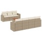 vidaXL Juego de sofás de jardín con cojines beige 8 pzas ratán PE