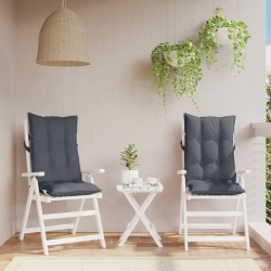 vidaXL Cojines de silla respaldo alto 2 uds tela Oxford gris antracita