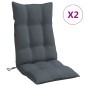 vidaXL Cojines de silla respaldo alto 2 uds tela Oxford gris antracita vidaXL Cojines de silla respaldo alto 2 uds tela Oxford gris antracita