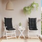vidaXL Cojines de silla con respaldo alto 2 uds tela Oxford negro vidaXL Cojines de silla con respaldo alto 2 uds tela Oxford negro