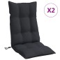 vidaXL Cojines de silla con respaldo alto 2 uds tela Oxford negro vidaXL Cojines de silla con respaldo alto 2 uds tela Oxford negro