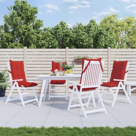 vidaXL Cojines de silla con respaldo alto 4 uds tela Oxford rojo