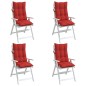 vidaXL Cojines de silla con respaldo alto 4 uds tela Oxford rojo