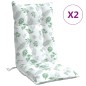 vidaXL Cojines silla respaldo alto 2 uds tela Oxford estampado hojas vidaXL Cojines silla respaldo alto 2 uds tela Oxford estampado hojas