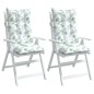 vidaXL Cojines silla respaldo alto 2 uds tela Oxford estampado hojas vidaXL Cojines silla respaldo alto 2 uds tela Oxford estampado hojas